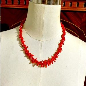 Vintage Natural Red Branch Coral Necklace